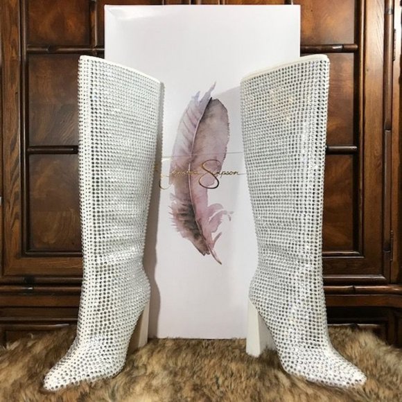 Jessica Simpson Lovelly Embellished Boot White - Picture 3 of 16